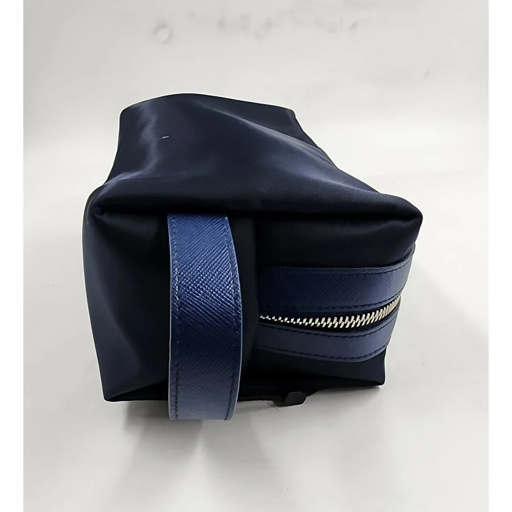 The Men's Store at Bloomingdale's Nylon & Leather Toiletry Bag Navy Zip Top